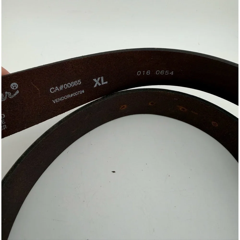 Eddie Bauer Belt XL Brown Excellent Italian Leather Handcrafted England 016-0654